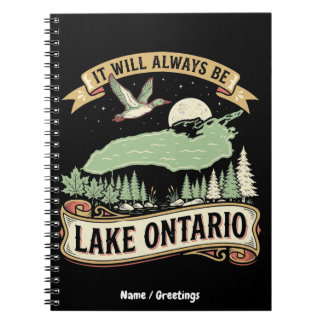 Vintage Lake Ontario Retro Nature Scene Art Notebook