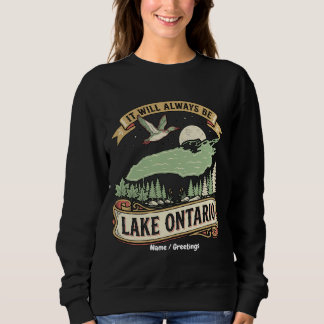 Vintage Lake Ontario Retro Nature Scene Art Sweatshirt