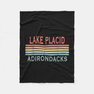 Vintage lake placid adirondacks ny fleece blanket