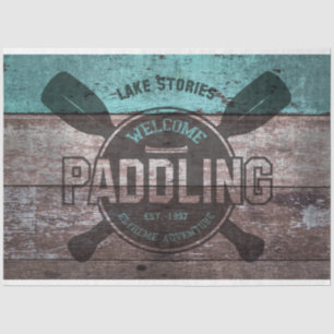 Vintage Lake Stories Sign Decoupage Tissue Paper