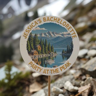 Vintage Lake Tahoe Bachelorette Retro Travel Cabin Classic Round Sticker
