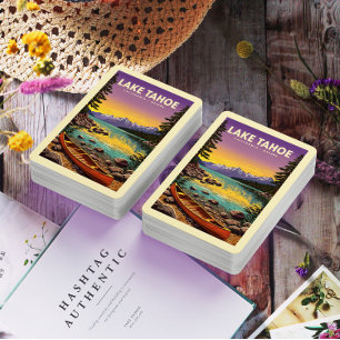 Vintage Lake Tahoe California Nevada Poker Cards