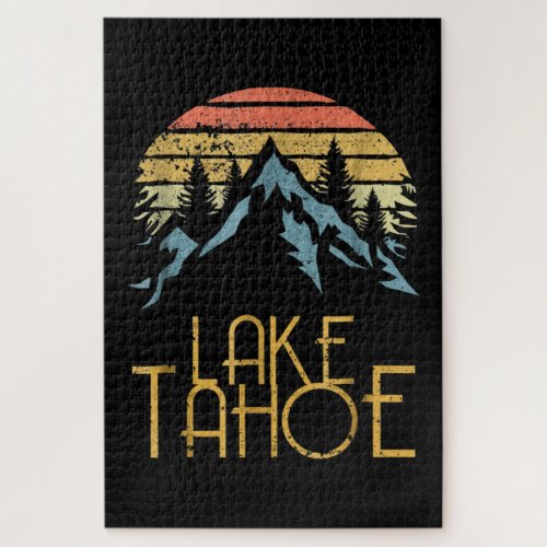 Vintage Lake Tahoe California Nevada Retro Jigsaw Puzzle