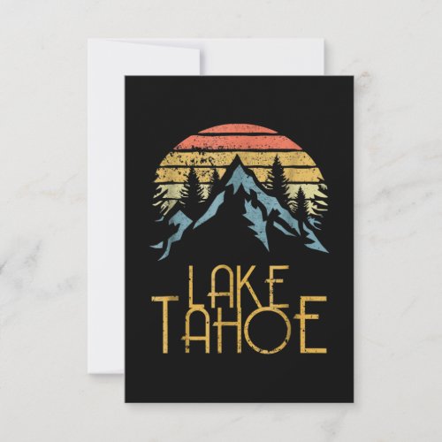 Vintage Lake Tahoe California Nevada Retro Save The Date