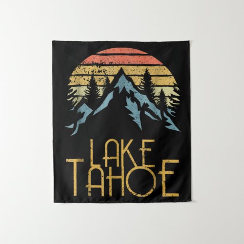 Vintage Lake Tahoe California Nevada Retro Tapestry