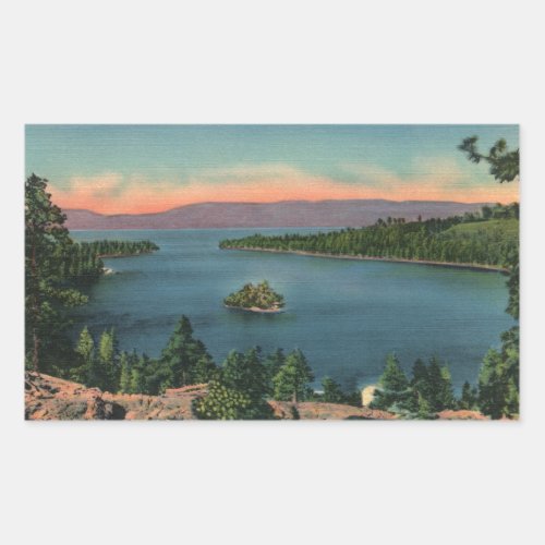 Vintage Lake Tahoe Emerald Bay Rectangular Sticker