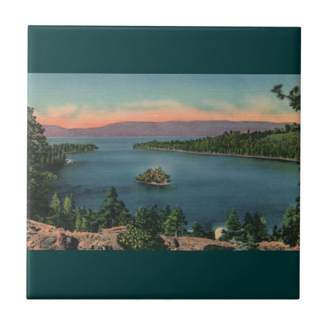 Vintage Lake Tahoe Emerald Bay Tile (Front)