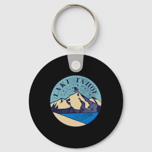 Vintage Lake Tahoe Skiing Snow Mountains  Keychain
