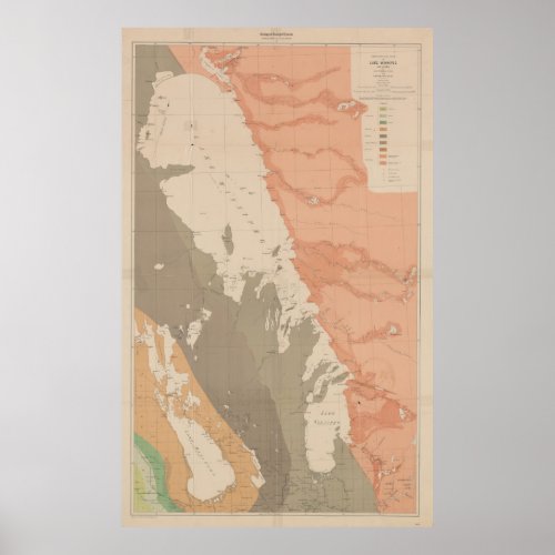Vintage Lake Winnipeg Geological Map 1899 Poster