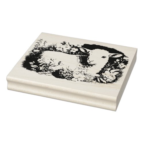 Vintage Lamb Antique Rubber Stamp