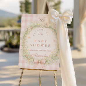 Vintage Lamb Floral Baby Shower Foam Board