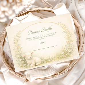Vintage Lamb Meadow Arch Diapper Raffle Enclosure Card