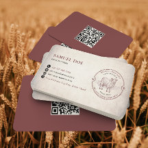 Vintage Lamb Sheep Farm LOGO QR Code Red