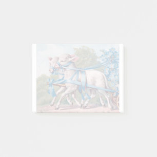 Vintage Lambs Dressed in Fancy Blue Ribbons Post-it Notes