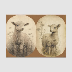 Vintage Lambs  Tissue Paper