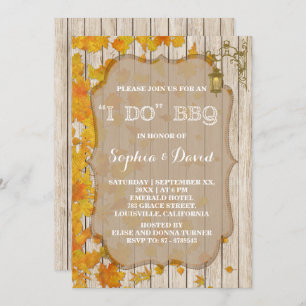 Vintage Lamp Old Wood Fall I DO BBQ Invite