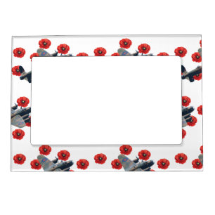 Vintage Lancaster Amongst Red Poppies Magnetic Frame