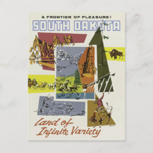 Vintage Land of Infinite Variety South Dakota Postcard