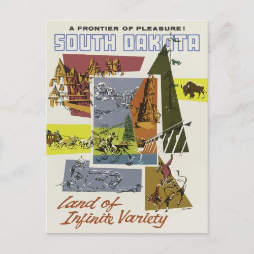 Vintage Land of Infinite Variety South Dakota Postcard