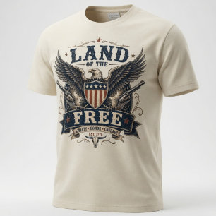 Vintage Land of the Free Patriotic Eagle T-Shirt