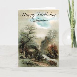 Vintage Landscape Birthday Card