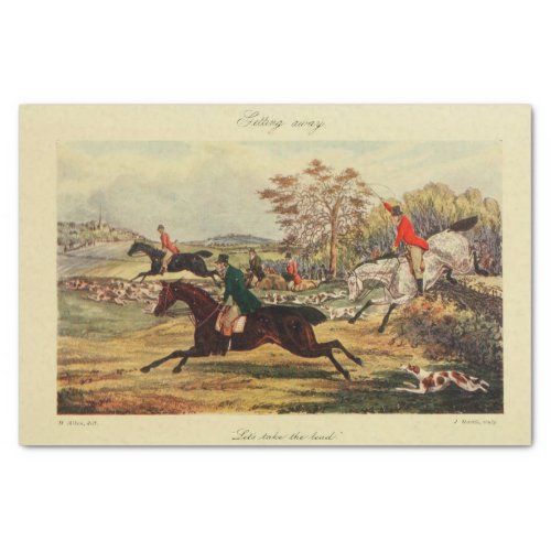 Vintage Landscape Fox Hunt Ephemera Decoupage Tissue Paper