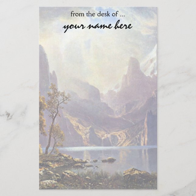 Vintage Landscape, Lake Tahoe by Albert Bierstadt Stationery (Front)