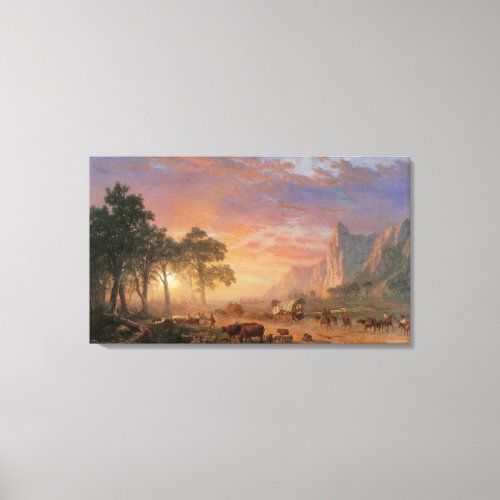 Vintage Landscape Oregon Trail by Bierstadt Canvas Print