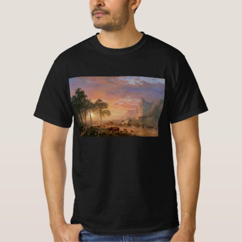 Vintage Landscape Oregon Trail by Bierstadt T_Shirt