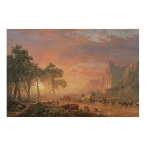 Vintage Landscape Oregon Trail by Bierstadt Wood Wall Decor