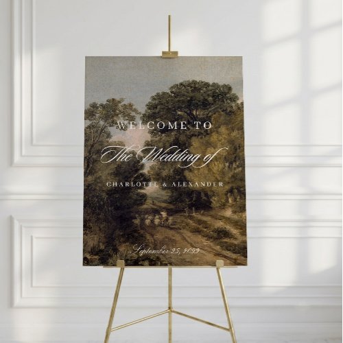 Vintage Landscape Painting Fine Art Wedding Poster