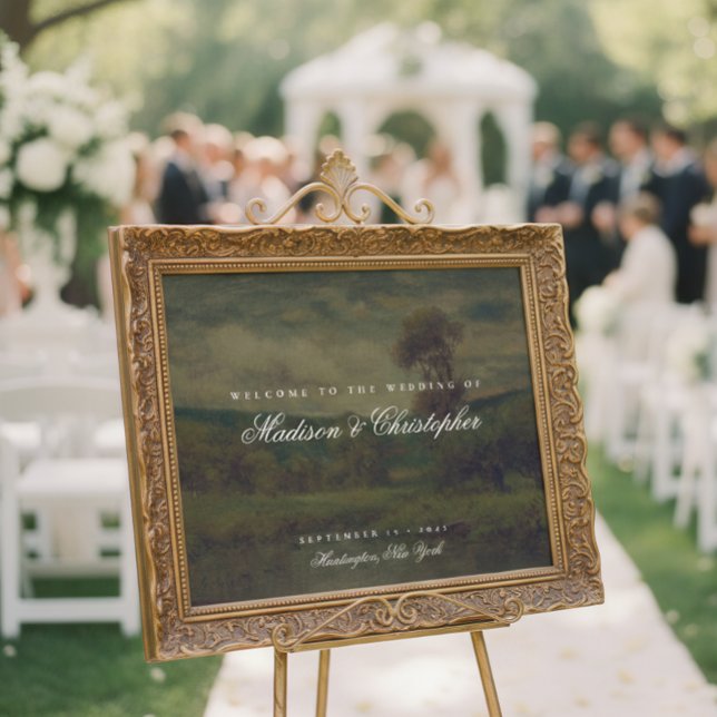 Vintage Landscape Painting Wedding Welcome Poster (Creator Uploaded)