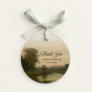 Vintage Landscape Wedding Thank You Tag