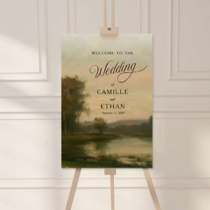 Vintage Landscape Wedding Welcome Sign