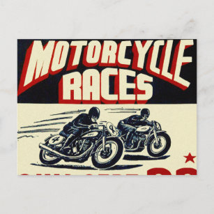 Vintage Langhorne Motorcycle Races Postcard