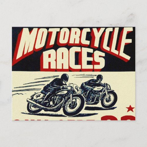 Vintage Langhorne Motorcycle Races Postcard