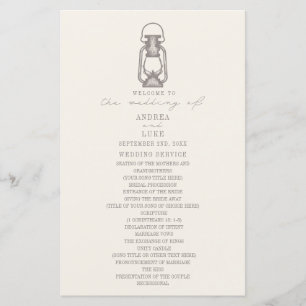 Vintage Lantern Amethyst Wedding Program