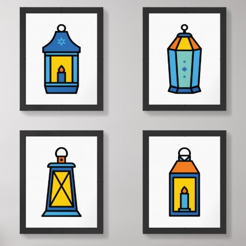 Vintage Lantern Design Series 002 Wall Art Sets