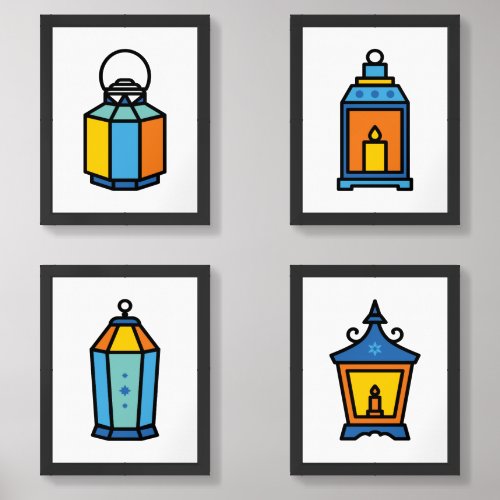 Vintage Lantern Design Series 003 Wall Art Sets