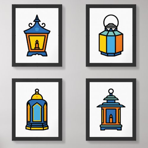Vintage Lantern Design Series 004 Wall Art Sets