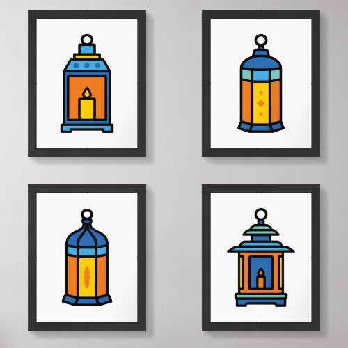 Vintage Lantern Design Series 005 Wall Art Sets
