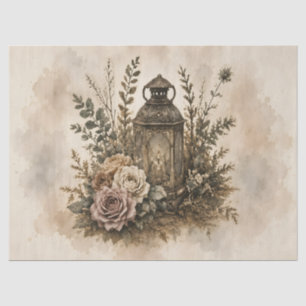 Vintage Lantern Floral Decoupage Boho Western Tissue Paper