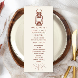 Vintage Lantern Terracotta Rustic Wedding Menu