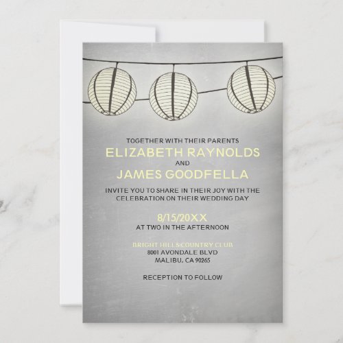 Vintage Lantern Wedding Invitations