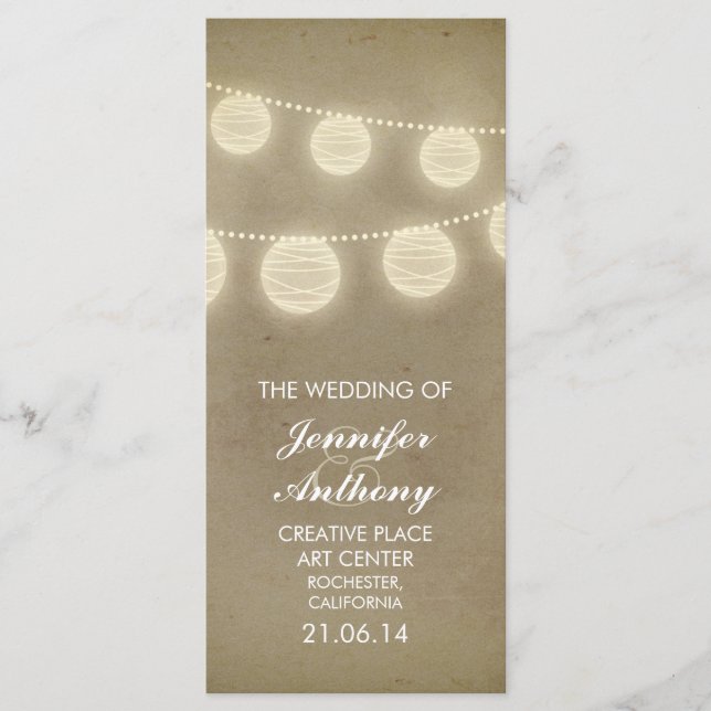 vintage lanterns stylish wedding programs (Front)