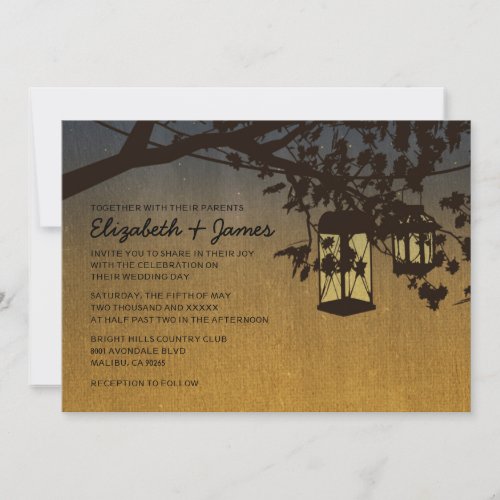 Vintage Lanterns Wedding Invitations