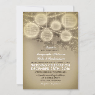 vintage lanterns wedding invitations