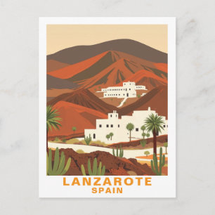 Vintage Lanzarote, Spain Travel Postcard