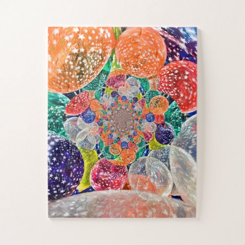 Vintage Large Balloons Colorful Abstract Art Jigsaw Puzzle