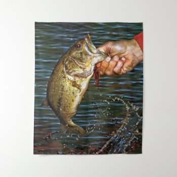 Vintage Large Mouth Bass Tapestry by WackemArt at Zazzle